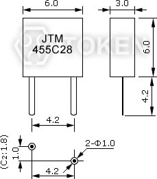 陶瓷鑒頻器 JTM 通訊系列 尺寸圖