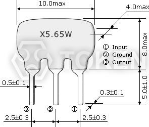 陶瓷陷波器雙吸收型 XT MW 系列 尺寸圖