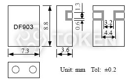 介質帶通濾波器 - DF-A 系列 尺寸圖