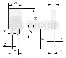 TO-220 功率電阻器 (RMG20) 尺寸圖 (單位: mm)