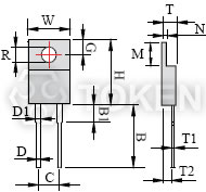 TO-220 功率電阻器 (RMG35) 尺寸圖 (單位: mm)