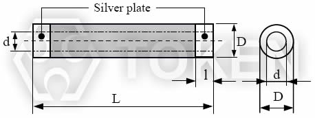 氧化膜高頻高壓電阻器 (RY31A) 尺寸圖 (單位: mm)