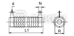 波浪線繞功率電阻 (DQ-A) N - 無架型 尺寸圖