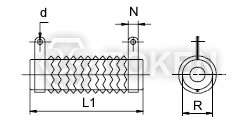 波浪線繞功率電阻 (DQ-A) N - 無架型 尺寸圖