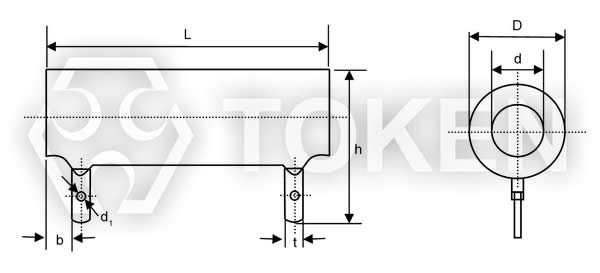 功率線繞被釉電阻器 (DRB20) 尺寸規格