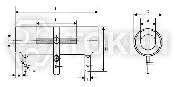 可調功率線繞被釉電阻器 (DRB20-T) 尺寸規格