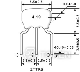 MHz (ZTTRS) 4.19MHz 系列 尺寸圖