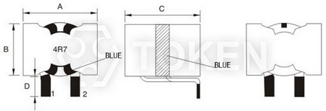 貼片繞線功率電感器 (TPSTP) 結構圖尺寸