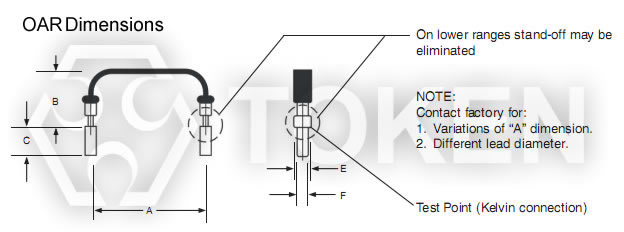 Open Air Current Sensing (OAR) Resistor Dimensions