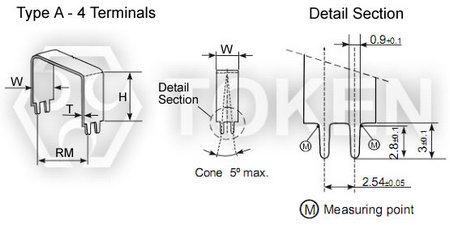 四端子低值电流检测电阻器 (LPS) 尺寸结构 Type-A