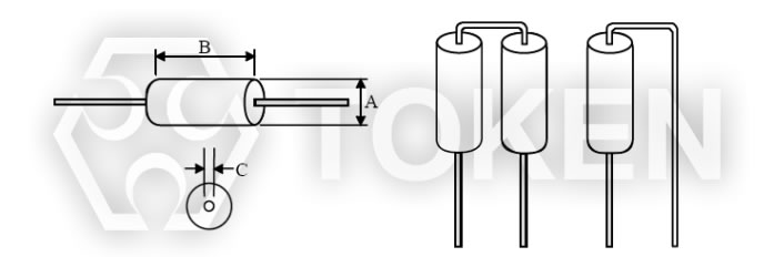 铁氧体磁环 (TCFB) 尺寸图