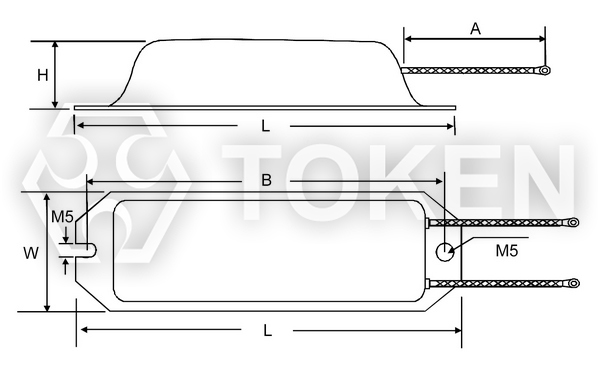 船型铝壳电阻器 (ASQ) 尺寸图
