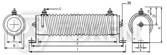 电力型手摇螺杆式电阻器 (BSR) 结构尺寸图