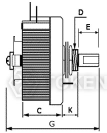 电位器 线绕可变电阻器 变阻器 侧视图 (FVR) 尺寸图