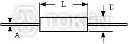 超精密金屬膜電阻 (UAR) 尺寸圖