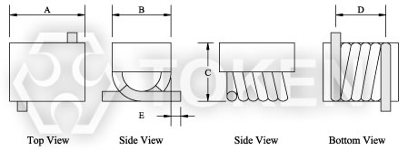 TRAM 系列 空芯线圈平面灌胶式 尺寸图