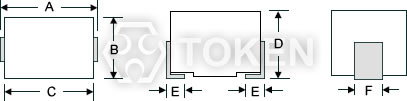 片式线绕电感器 (TREC Series) 尺寸图