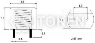 High Current Power Inductor (TCDA0808) Dimensions