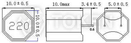 High Current Power Inductor (TCDA1010A) Dimensions