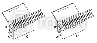 Axial Lead Type (TCAL) Dimensions of Ammo Box