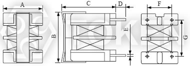 (TCUU10) Line Power Filter Dimensions