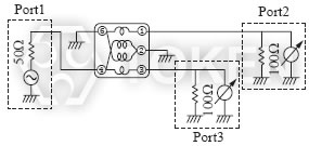 SMD RF Balun Transformer (TCB5F - 458DB) Test Circuit