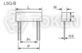精密瓷盒四引線電阻器規格尺寸 - LSQ-B 系列