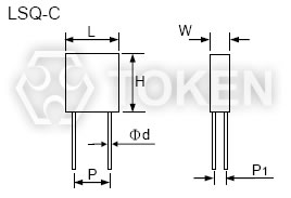 精密瓷盒四引線電阻器規格尺寸 - LSQ-C 系列