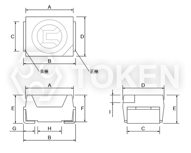 貼片光敏IC傳感器 (PT-3528) 尺寸圖