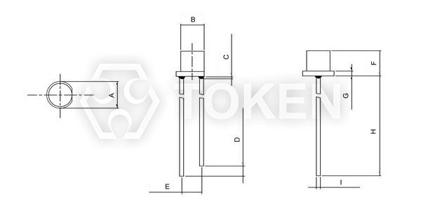 環保可見光傳感器 (PT-IC-AC-PE-550) 平頭有邊尺寸圖