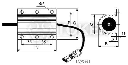 Exte引線延長功率型 (AHL-150, AHL-150A) 尺寸圖