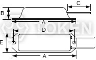 船型鋁殼電阻器 (ASQ) 尺寸圖