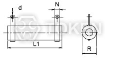 管型繞線功率電阻器 (DR-B) 無架型 尺寸圖