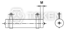 功率管型繞線電阻器 (DR-B) 立式型支架 尺寸圖