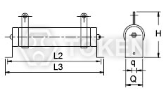 管型功率線繞電阻器 (DR-B) 水平式支架 尺寸圖