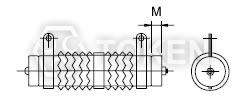 無感波浪繞線電阻器(DQBN)30W ~ 20000W 立式型支架 尺寸圖