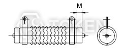 波浪線繞功率電阻 (DQ-B) 立式型支架 尺寸圖