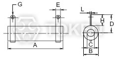無感功率繞線電阻器 (DR-AN) 無架型 尺寸圖