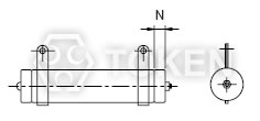 功率管型繞線電阻器 (DR-A) 立式型支架 尺寸圖