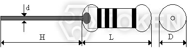 精密金屬膜電阻 (RJ) 尺寸圖