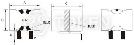 貼片繞線功率電感器 (TPSTP) 結構圖及尺寸