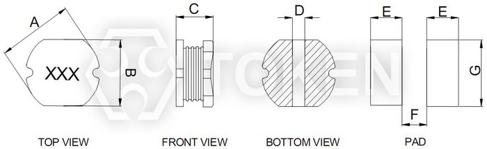 貼片功率繞線電感器 (TPUA) 尺寸圖