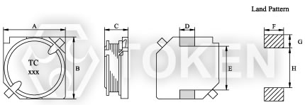 開磁式貼片功率電感 (TPULF7032/7045) 尺寸圖