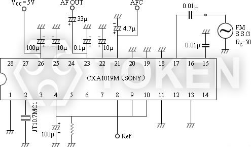 Chip Ceramic Discriminator for FM (JTCV10.7M) Test Circuit