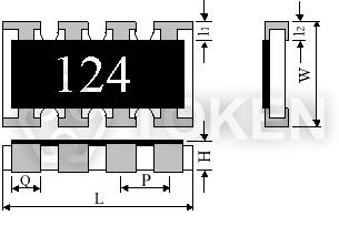 Thick Film Resistor Chip Array (RCA) Dimensions