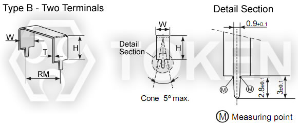 Semi-customized (LPS) Dimensions Type B - Two Terminals Low Ohm Open Air Resistors