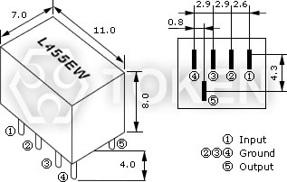 (LT 455 EW) Dimensions