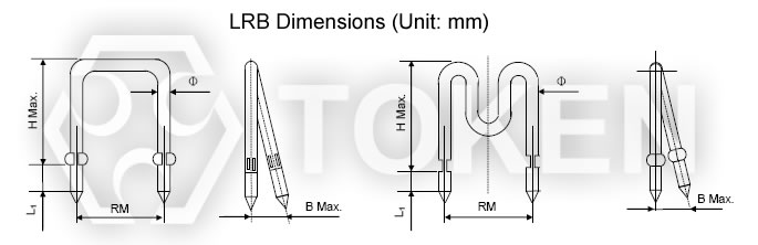 敞开式低值毫欧分流电阻 - LRB 系列尺寸图