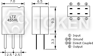 LTZ 系列 - 调幅陶瓷滤波器 尺寸图 