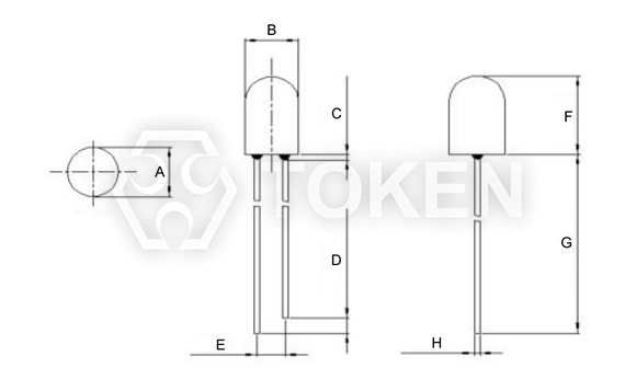 环保可见光传感器 (PT-IC-AC-5-BN-520) 圆头无边尺寸图